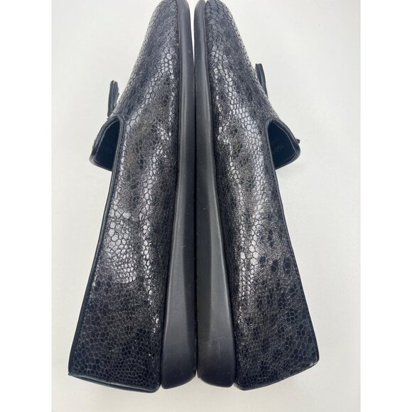 Flexx Loafer Slip On Tassel Shoes Ladies Size 11 Black Textured - Picture 4 of 11